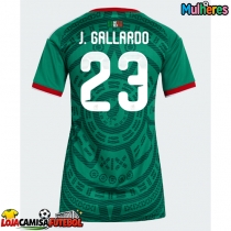 Camisa de Futebol México Jesus Gallardo #23 Equipamento Principal Mulheres Mundo 2026 Manga Curta